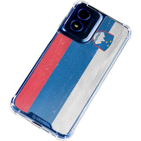 Slovenia Flag Distressed Moto G Play 4G (2024) Clear Case