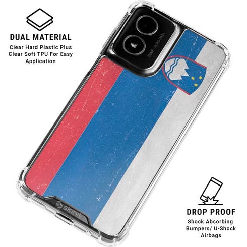 Slovenia Flag Distressed Moto G Power 5G (2024) Clear Case