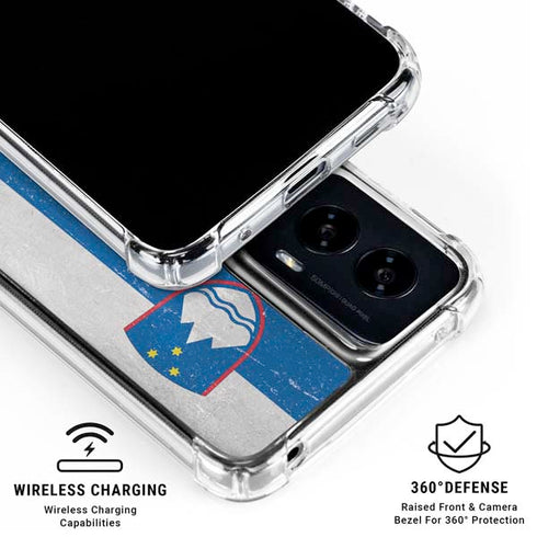 Slovenia Flag Distressed Moto G Power 5G (2024) Clear Case