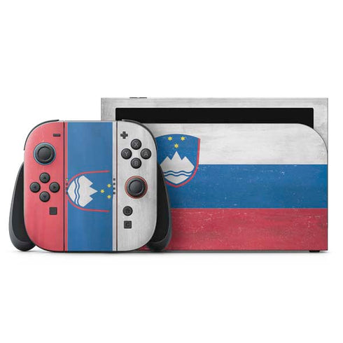 Slovenia Flag Distressed Nintendo Skins