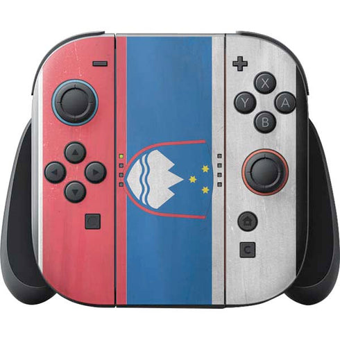 Slovenia Flag Distressed Nintendo Switch 2 (2025) with Joy-Con Skin