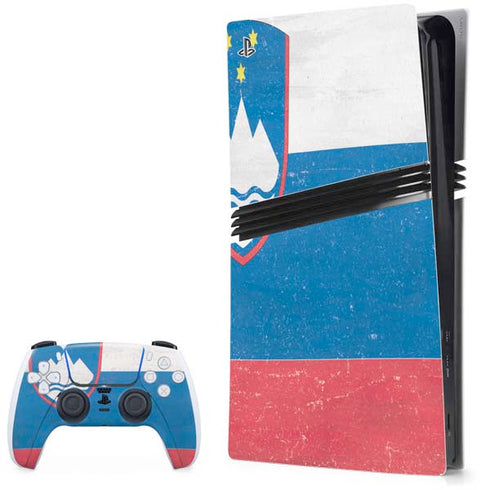 Slovenia Flag Distressed PlayStation PS5 Skins