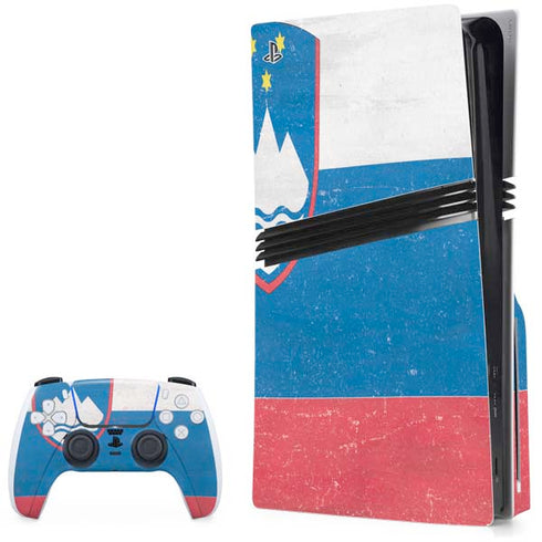 Slovenia Flag Distressed PlayStation PS5 Skins