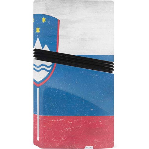 Slovenia Flag Distressed PS5 Pro Disk Console Skin