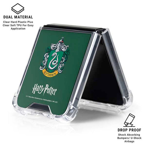 Wizarding World Harry Potter Slytherin House Crest Galaxy Z Flip7 Clear Case
