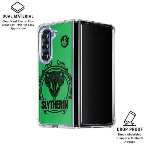 Wizarding Worlds Harry Potter Slytherin Illustration Galaxy Z Fold6 Clear Case
