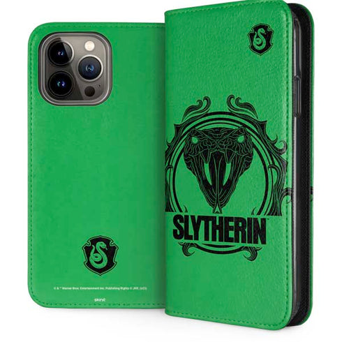 Wizarding Worlds Harry Potter Slytherin Illustration iPhone 13 Pro Max Folio Case
