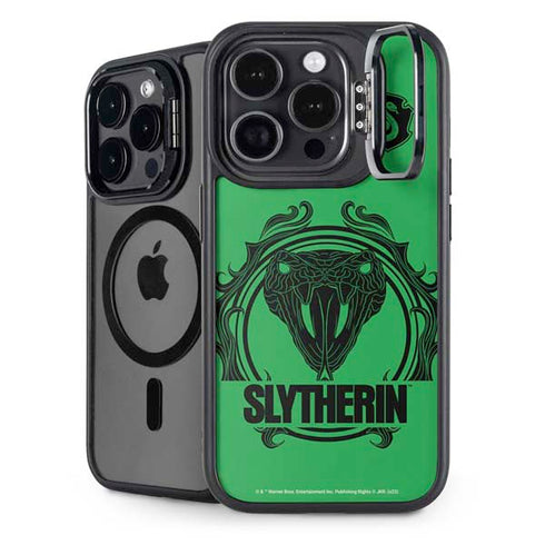 Wizarding Worlds Harry Potter Slytherin Illustration iPhone 14 Pro Max Kickstand Case