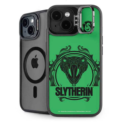 Wizarding Worlds Harry Potter Slytherin Illustration iPhone 15 Plus Kickstand Case