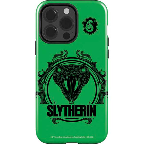 Wizarding Worlds Harry Potter Slytherin Illustration iPhone 15 Pro Impact Case
