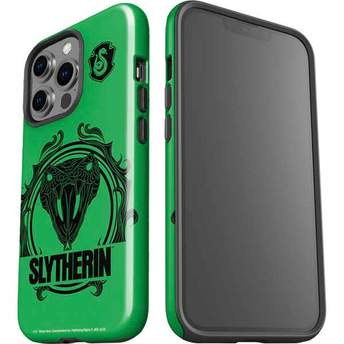 Wizarding Worlds Harry Potter Slytherin Illustration iPhone 15 Pro Impact Case