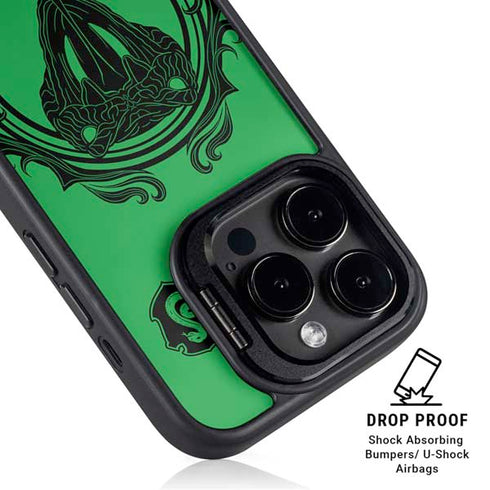 Wizarding Worlds Harry Potter Slytherin Illustration iPhone 15 Pro Kickstand Case