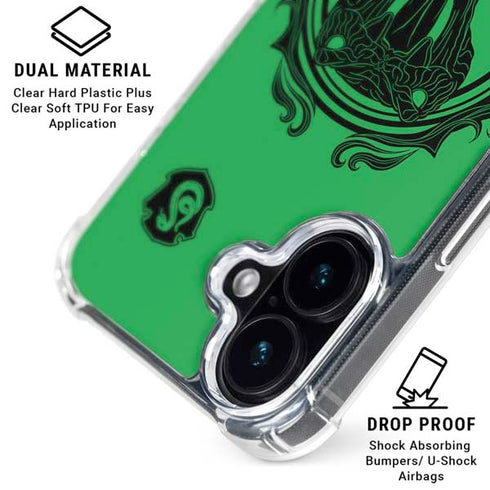 Wizarding Worlds Harry Potter Slytherin Illustration iPhone 16 Plus Clear Case