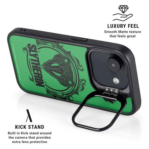 Wizarding Worlds Harry Potter Slytherin Illustration iPhone 16e Kickstand Case
