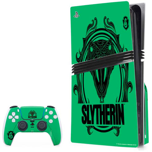 Wizarding Worlds Harry Potter Slytherin Illustration PS5 Pro Disk Bundle Skin