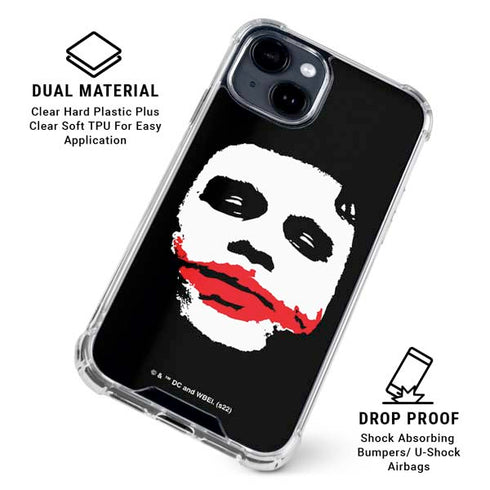 The Dark Knight Smeared Joker iPhone 15 Clear Case