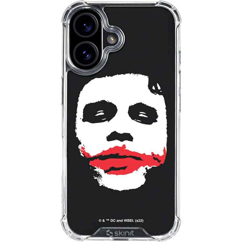 The Dark Knight Smeared Joker iPhone 16 Plus Clear Case