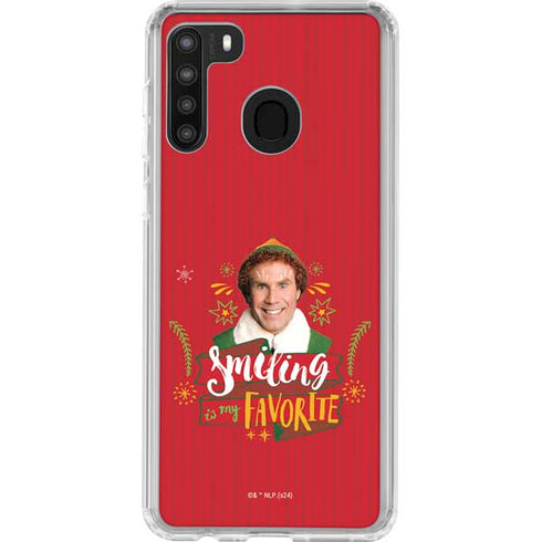 Elf Smiling is my Favorite Galaxy A21 Clear Case