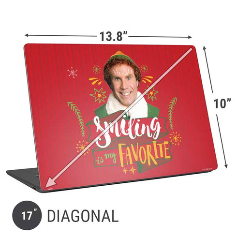 Elf Smiling is my Favorite Universal Laptop 17in (13.8 x 10in) Skin