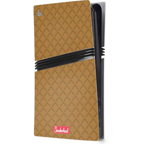 Sneakerhead Gold Pattern PS5 Pro Console Skin