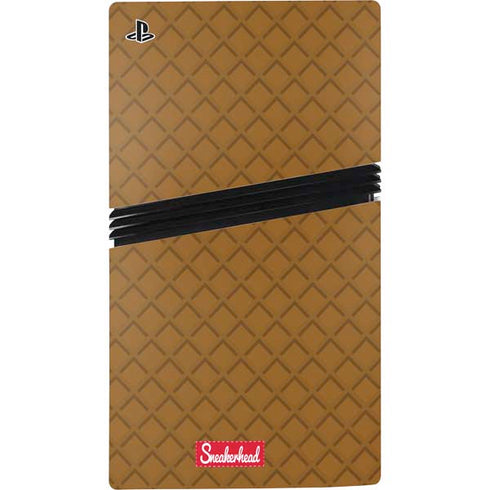 Sneakerhead Gold Pattern PS5 Pro Console Skin