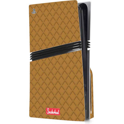 Sneakerhead Gold Pattern PS5 Pro Disk Console Skin