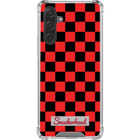 Sneakerhead Red Checkered Galaxy A17 Clear Case