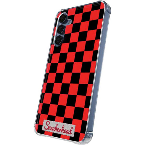 Sneakerhead Red Checkered Galaxy A55 5G Clear Case