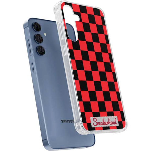Sneakerhead Red Checkered Galaxy A55 5G Clear Case