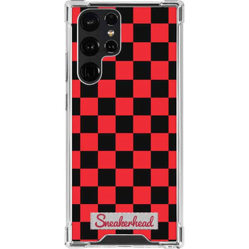Sneakerhead Red Checkered Galaxy S23 Ultra Clear Case