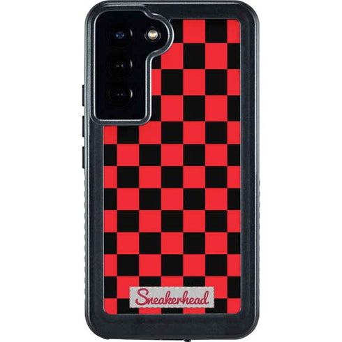 Sneakerhead Red Checkered Galaxy S24 Plus Waterproof Case