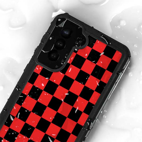 Sneakerhead Red Checkered Galaxy S24 Plus Waterproof Case