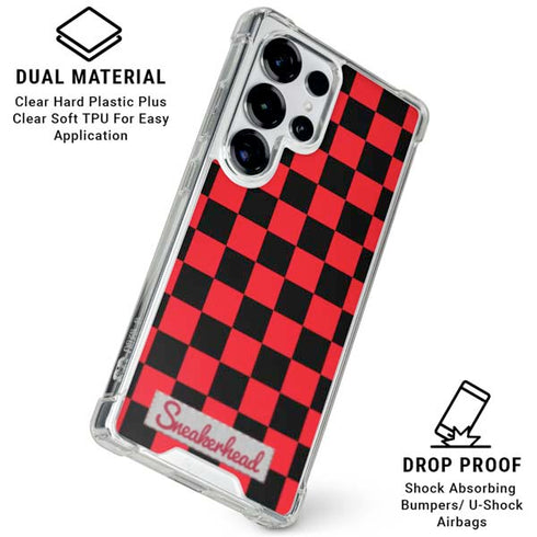 Sneakerhead Red Checkered Galaxy S25 Ultra Clear Case