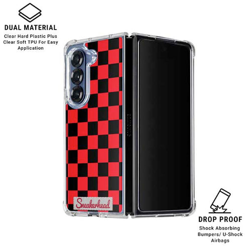 Sneakerhead Red Checkered Galaxy Z Fold6 Clear Case