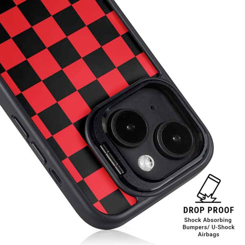 Sneakerhead Red Checkered iPhone 14 Plus Kickstand Case