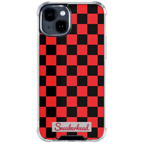 Sneakerhead Red Checkered iPhone 15 Clear Case