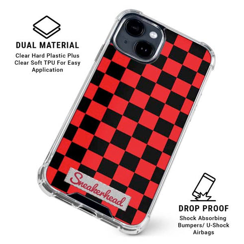 Sneakerhead Red Checkered iPhone 15 Clear Case