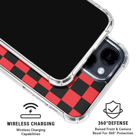Sneakerhead Red Checkered iPhone 15 Clear Case