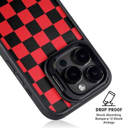 Sneakerhead Red Checkered iPhone 15 Pro Kickstand Case