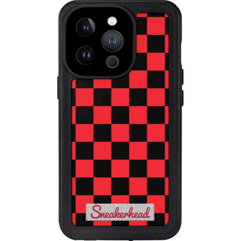 Sneakerhead Red Checkered iPhone 15 Pro Waterproof Case