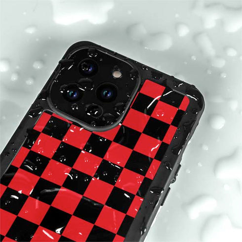 Sneakerhead Red Checkered iPhone 15 Pro Waterproof Case