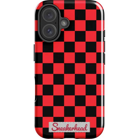 Sneakerhead Red Checkered iPhone 16 Plus Impact Case