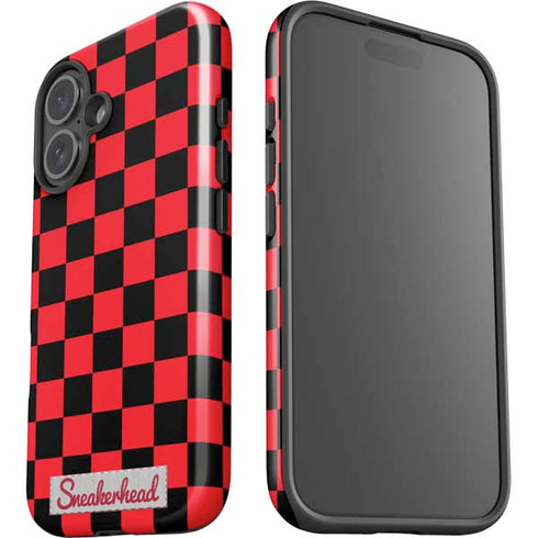 Sneakerhead Red Checkered iPhone 16 Plus Impact Case