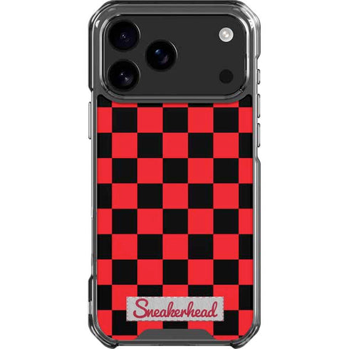 Sneakerhead Red Checkered iPhone 18 Pro Max Clear Case