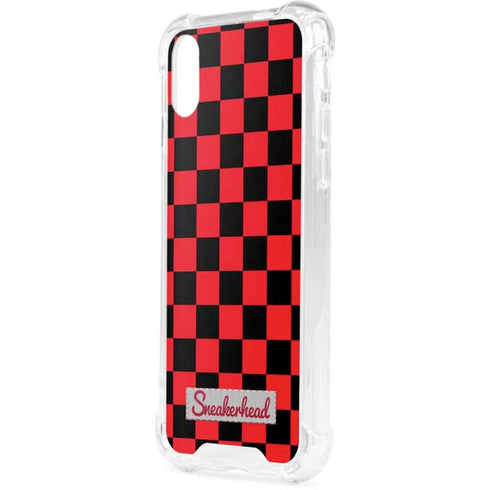 Sneakerhead Red Checkered iPhone XS Clear Case
