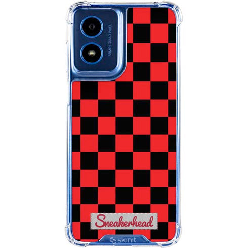 Sneakerhead Red Checkered Moto G 5G (2024) Clear Case