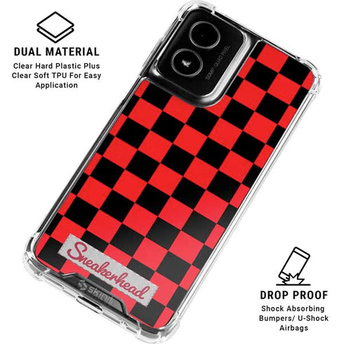 Sneakerhead Red Checkered Moto G Power 5G (2024) Clear Case