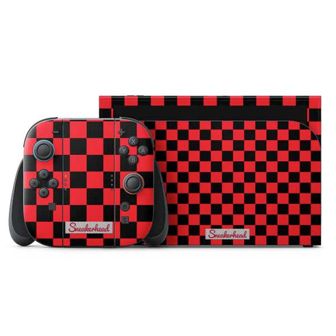 Sneakerhead Red Checkered Nintendo Switch 2 (2025) with Joy-Con Skin