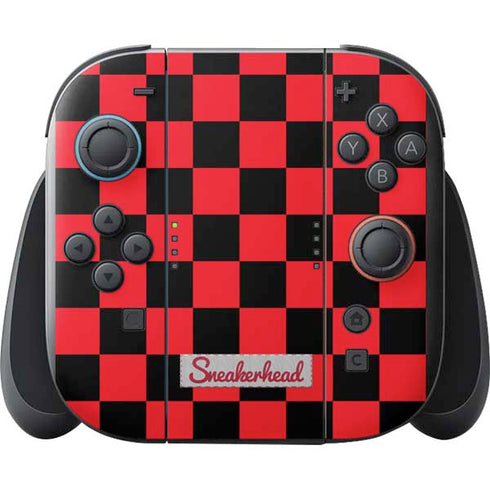 Sneakerhead Red Checkered Nintendo Switch 2 (2025) with Joy-Con Skin