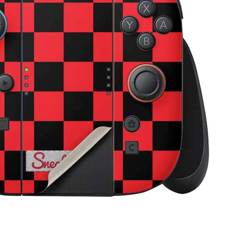 Sneakerhead Red Checkered Nintendo Switch 2 (2025) Joy-Con Controller Skin